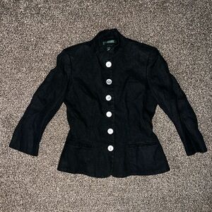 Lauren Ralph Lauren Black Blazer Elegant Suit Jacket SZ 4